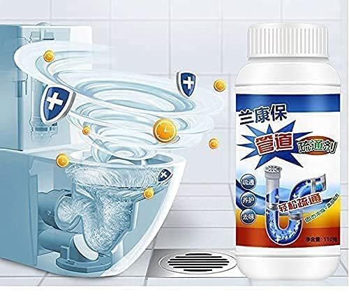 Block Remover Sink Cleaner Drain Powder Hair Remove from Pipes in Just 30 Minutes (Pack 2)