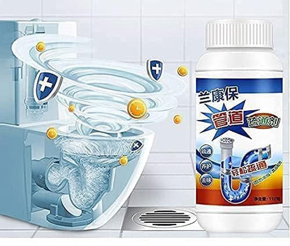 Block Remover Sink Cleaner Drain Powder Hair Remove from Pipes in Just 30 Minutes (Pack 2)