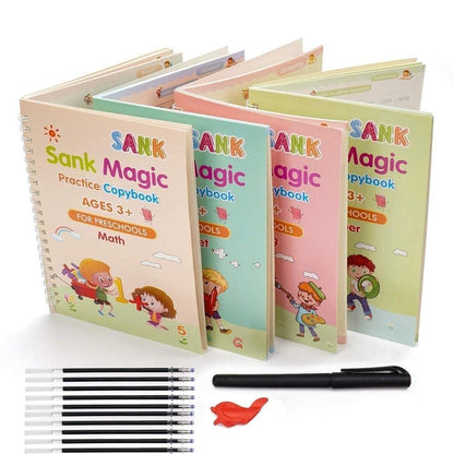 Sank Magic Practice Copybook, (4 BOOK +1 PEN + 10 REFILL)