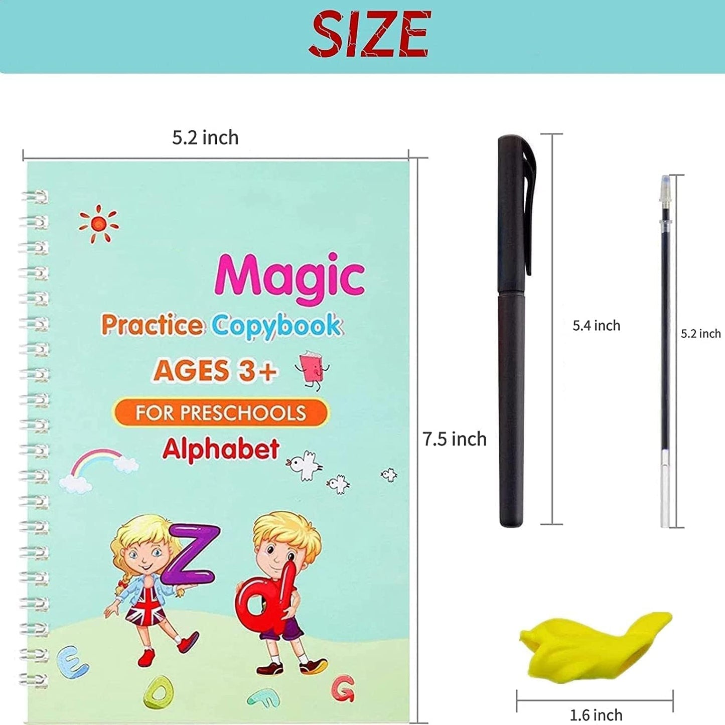Sank Magic Practice Copybook, (4 BOOK +1 PEN + 10 REFILL)