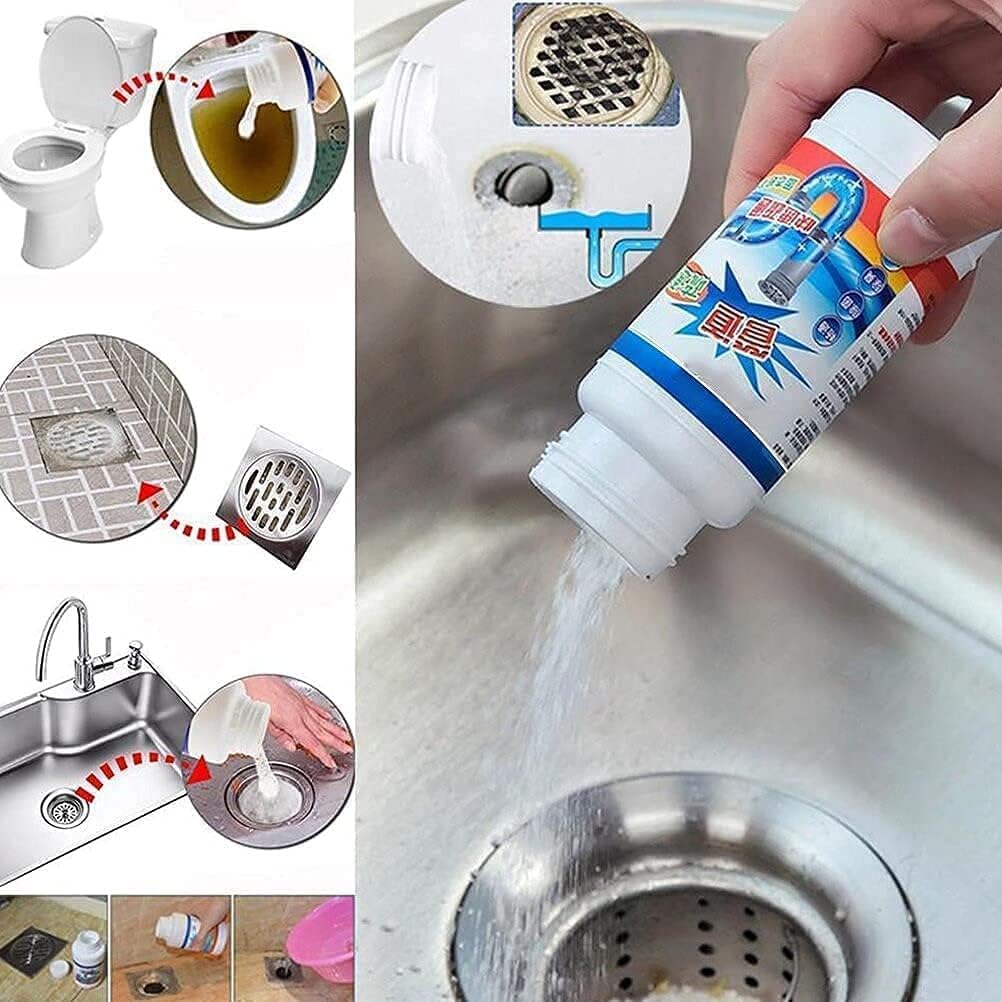 Block Remover Sink Cleaner Drain Powder Hair Remove from Pipes in Just 30 Minutes (Pack 2)