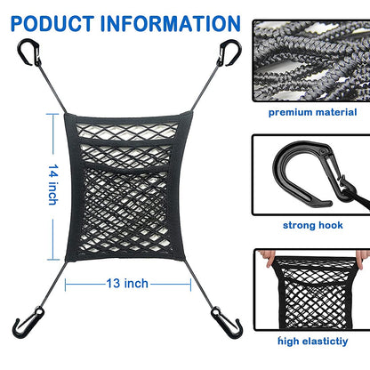 Lustre 3-Layer Car Mesh Organizer Driver Storage Netting Pouch 💥