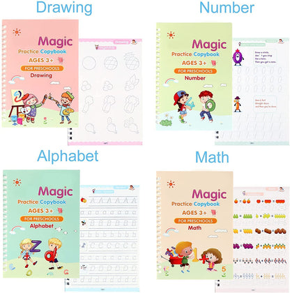Sank Magic Practice Copybook, (4 BOOK +1 PEN + 10 REFILL)