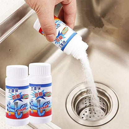 Block Remover Sink Cleaner Drain Powder Hair Remove from Pipes in Just 30 Minutes (Pack 2)