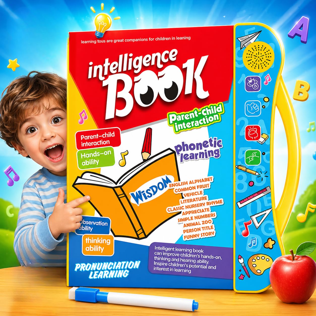 Toy Imagine Interactive Sound Book for Kids with Marker