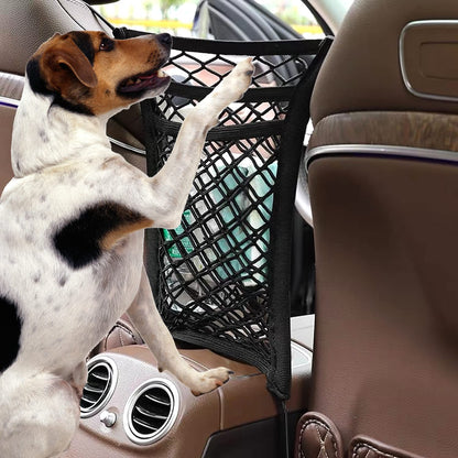 Lustre 3-Layer Car Mesh Organizer Driver Storage Netting Pouch 💥