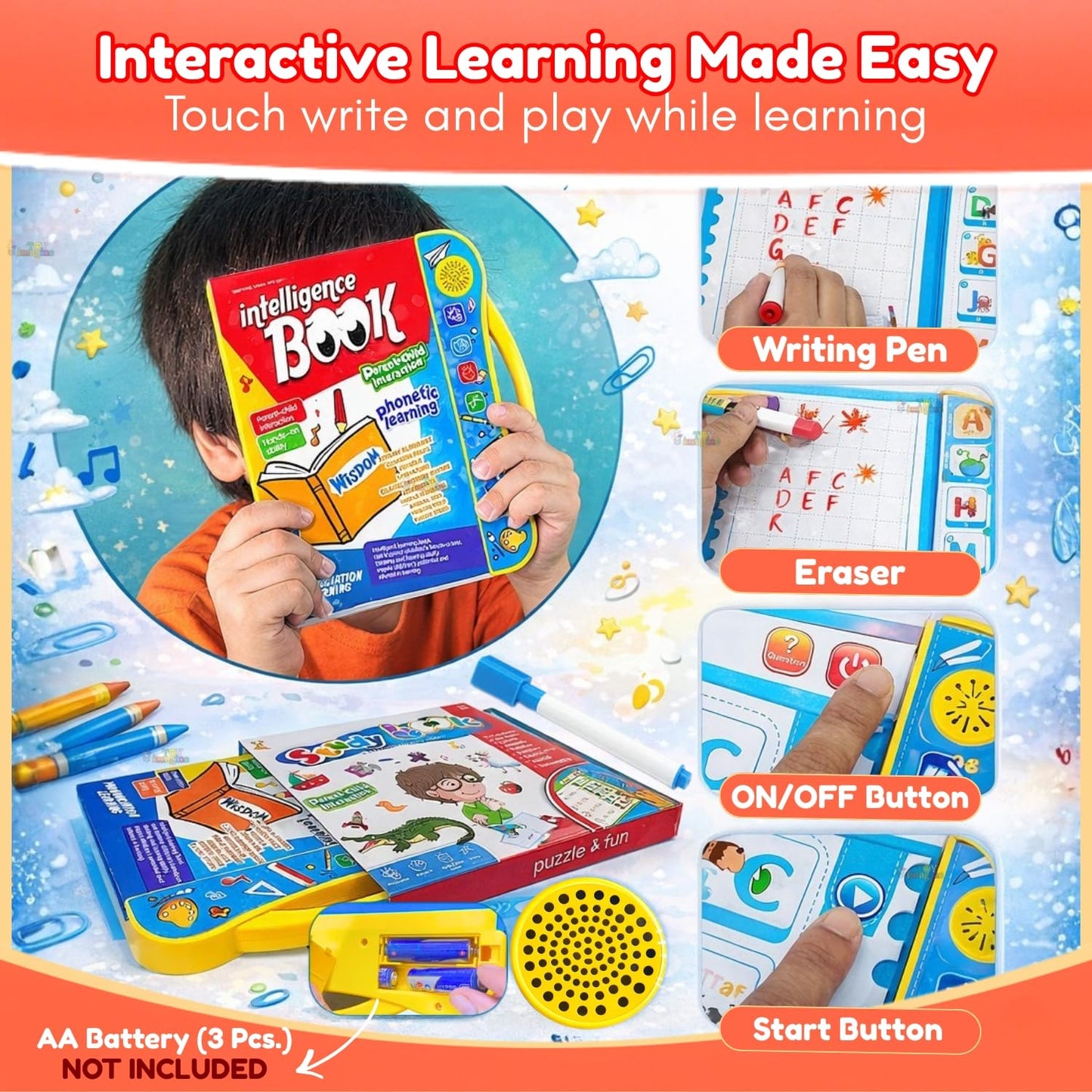 Toy Imagine Interactive Sound Book for Kids with Marker